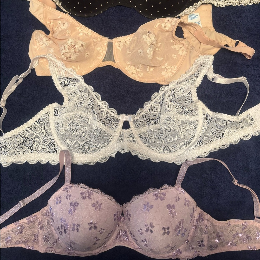 Four very pretty bras two lightly lined , two unlineded